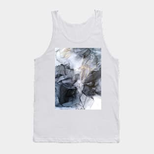 Calm but Dramatic Light Monochromatic Black & Grey Abstract Tank Top